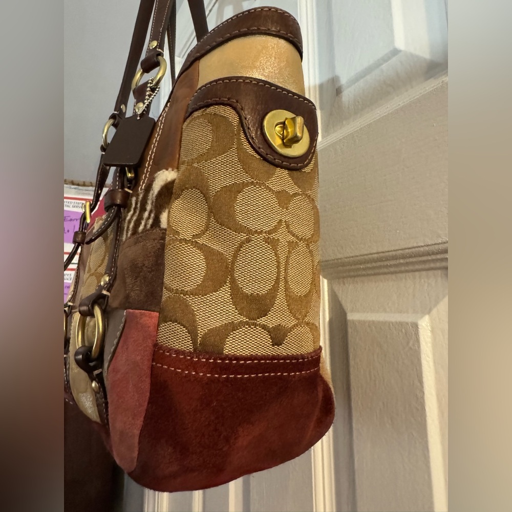 Vintage 2006 Coach Eva Patchwork Leather Tote Shoulder Bag Rare - Picture 8 of 16